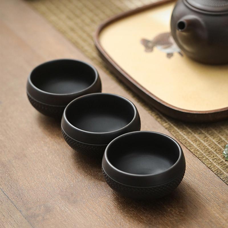 1 Pc Chinese Vintage Purple Pottery Ceramic Tea Cup Household Handmade Ceramic Teacup Travel Personal Beauty Master Cup Teaware