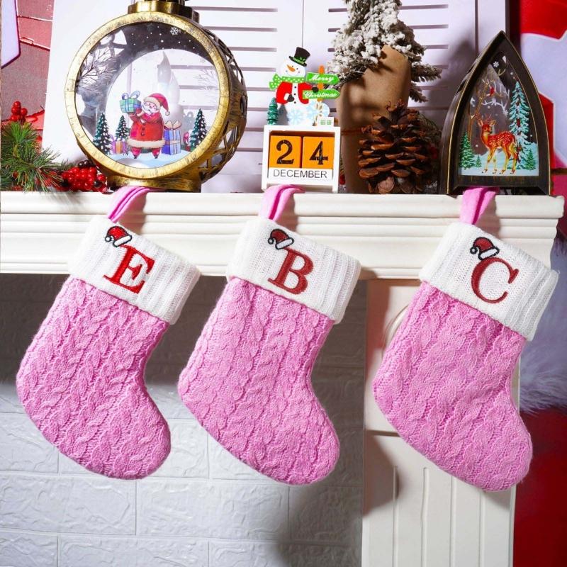 Stylish Santa and Snowmans Christmas Stocking Charm Warmth Knitting Holiday Decoration Portable Accessory for Gifting