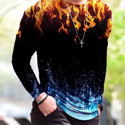 Gotický pouliční styl Hip Hop Rock Pánská trička s dlouhým rukávem jaro podzim 3D tisk trička pro mladistvou vitalitu plus velikost 6XL