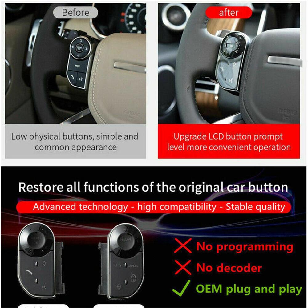 2Pcs Steering Wheel Control Switch Button For 14-17 Range Rover Sport L494 L462