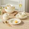 KOBACH 28-Piece Ceramic Embossed Dinnerware Set