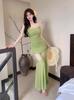 Private Lady Summer Mermaid Dress With Polyester Fabric And Slim Fit For Elegant Wear