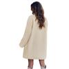 Women's Round Neck Coat Casual Fleece Coat Vintage Solid Color Long Sleeve Single Breasted for Office Party