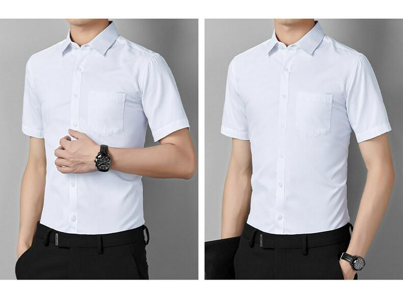 40 Cotton Twill Casual Short-Sleeve Shirt
