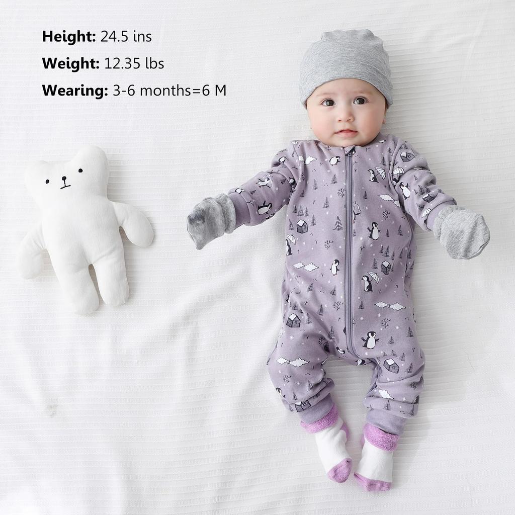 Coveralls for long baby zippered front baby shower months [MAMIMAKA] newborns, sleeves, clothes, pajamas, autumn/winter, opening, gift, 0-3