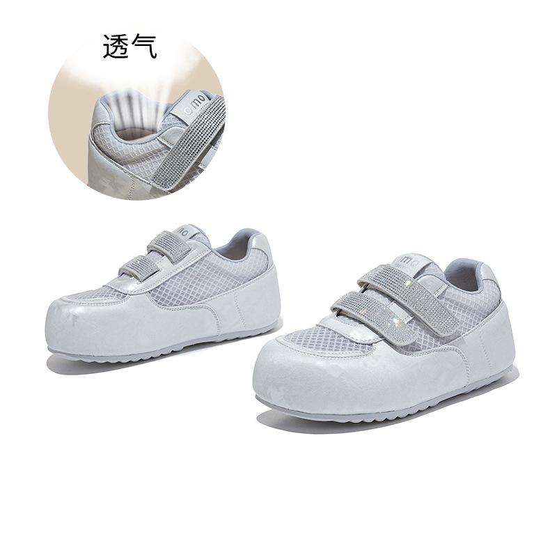

Inner heightening.cm little white shoes women s summer new mesh breathable versatile Velcro casual thick baseplate shoes 40 сірий колір