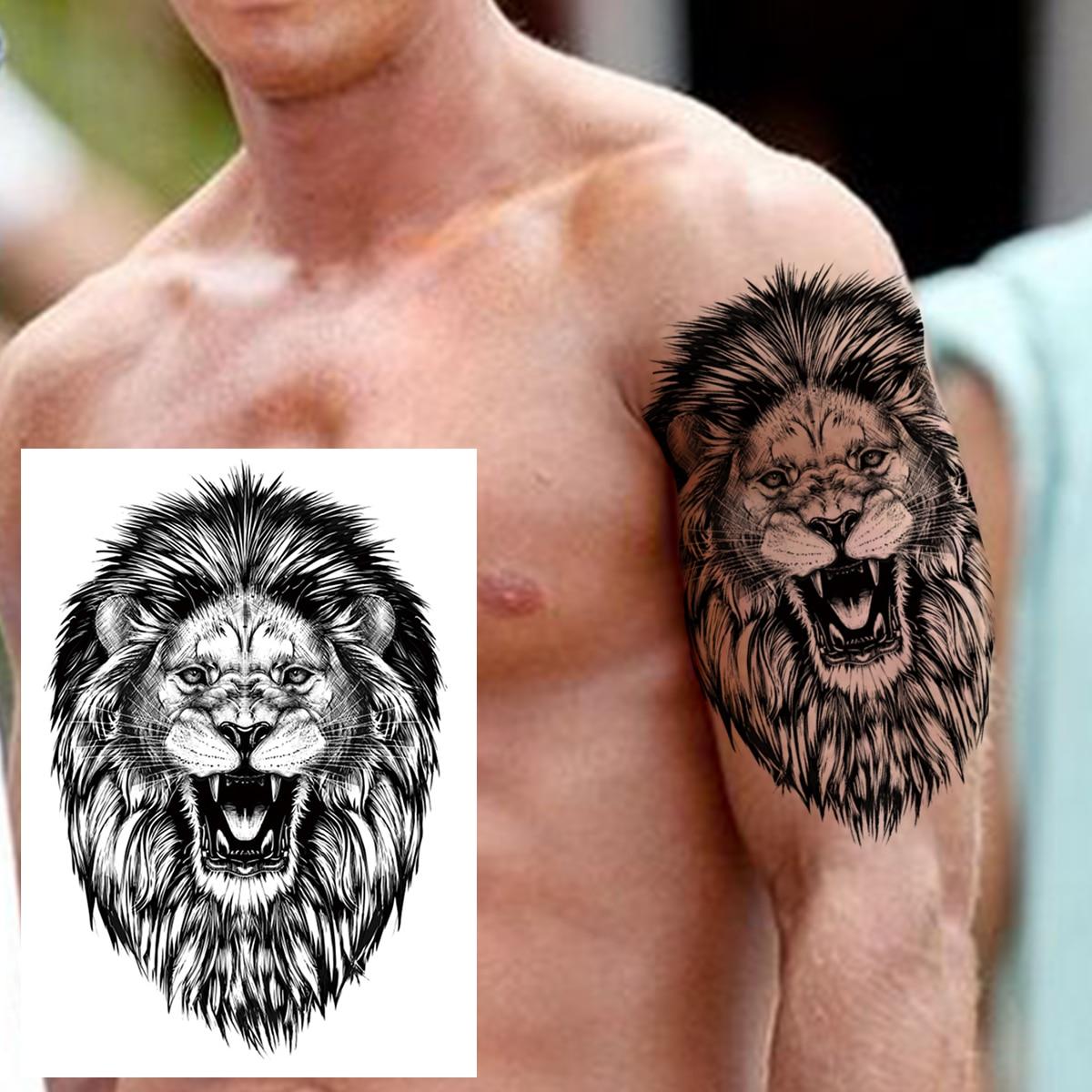 

Временная татуировка в виде совы, леса, для мужчин, женщин, детей, мальчиков, льва, поддельные татуировки монстра, наклейка, компас, черная переноса воды, татуировки, рука