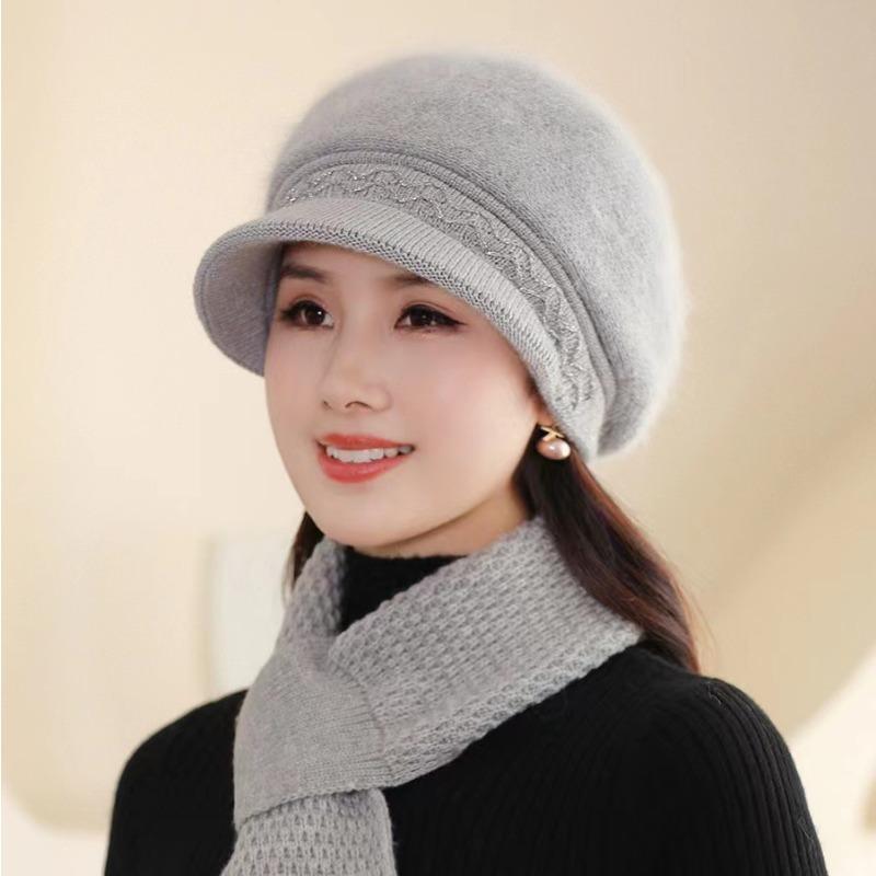 

Hat women s autumn and winter new velvet warm windproof ear protection knitted wool hat cold scarf hat separate hat