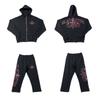 Corteiz Alcatraz Retro Print Kapuzenpullover Jogginghosen Set Herren Lockerer Schnitt Streetwear