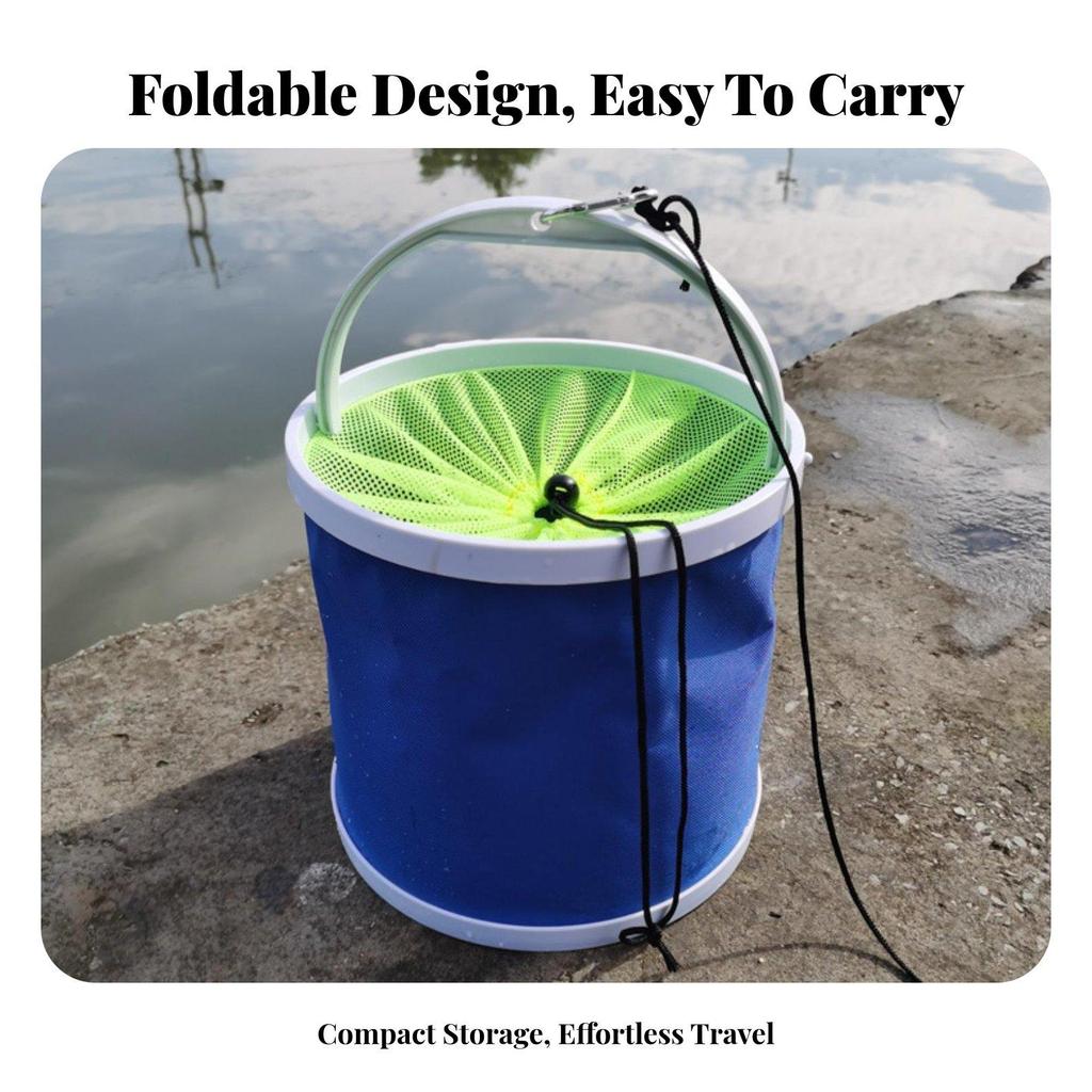 Collapsible Camping Bucket Lightweight Oxford Cloth Water Container Portable Folding Bucket for Fishing and Outdoor Use