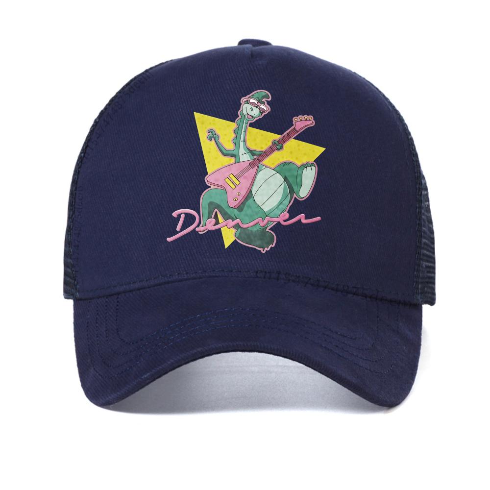 

Denver the Last Dinosaur Jeremy Cartoons print baseball cap summer adjustable mesh trucker hats fashion Breathable snapback hat Adjustable темно-синього кольору