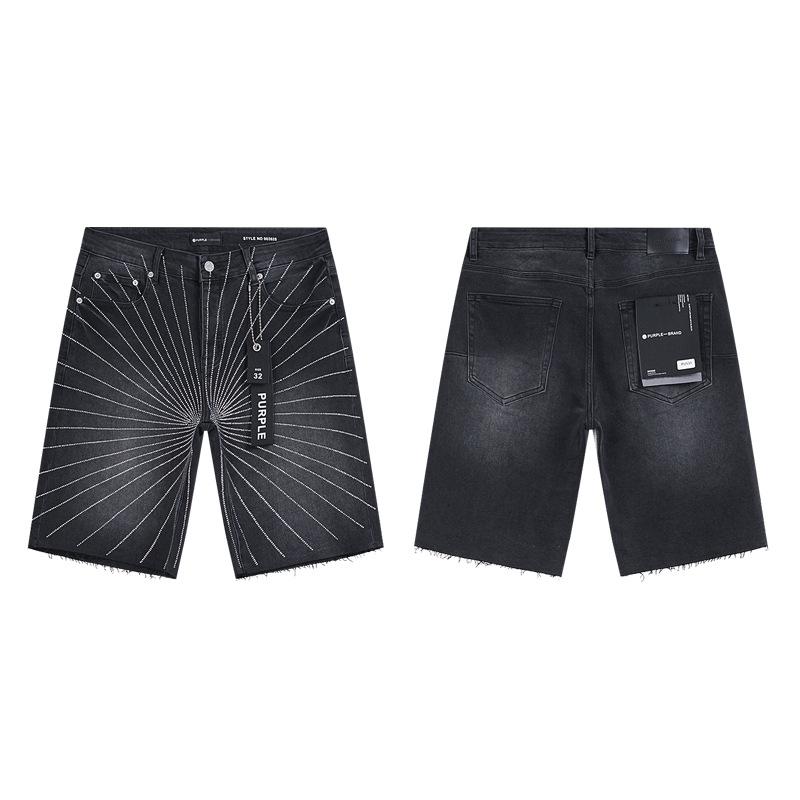 Cross-border Trendy Brand PURPLE BRAND JEANS European and American High Street Loose and Versatile Jeans Shorts Men's and Women's Tide