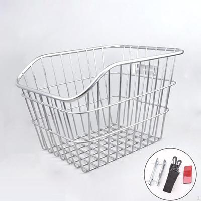 Bike Rear Basket Bicycle Iron Portable Storage Cargo Rack Biking for Most