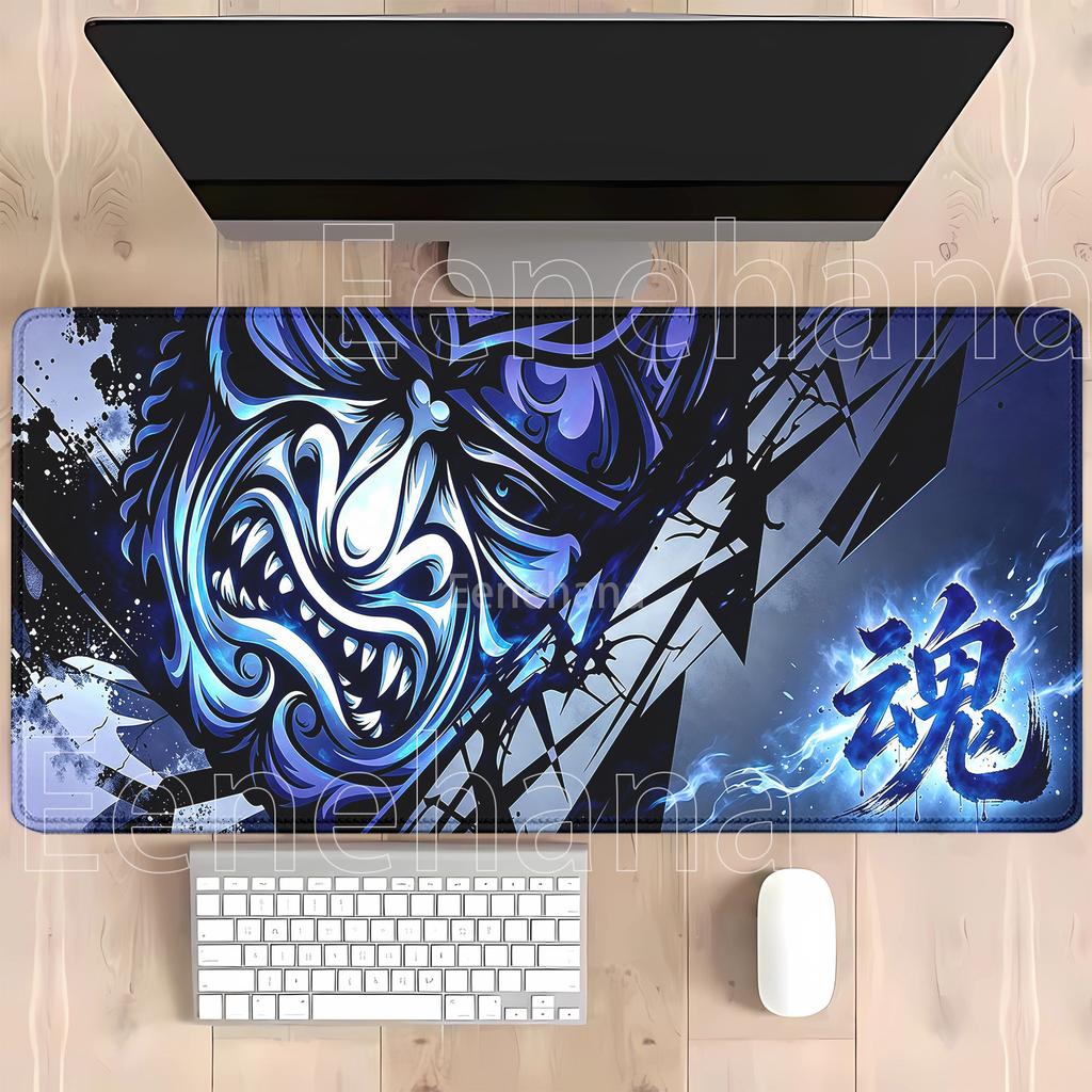 Anime Ghost Face Cartoon Nonslip Base Mouse Pad Hd Printing Samurai Devil Mask Gaming Mousepad Office Overlock Esports Desk Mat