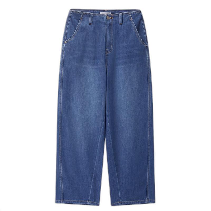 Giordano Women s Washed Cool Touch Mid-Waist Straight Cropped Jeans 28