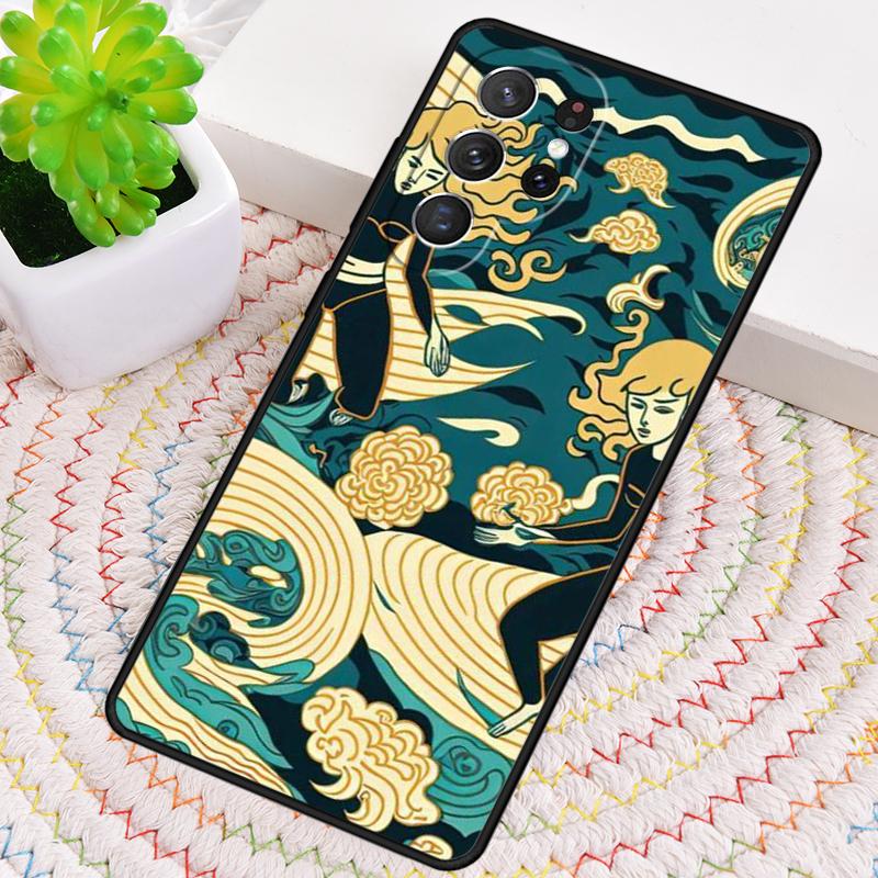 Japanese Surfers Silicone Phone Case For Samsung Galaxy note 10 pro S26 S25 S24 S23 S22 S21 Plus S25Ultra Capa Cover