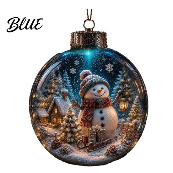 Reindeer And Gingerbread House Decor Glowing Christmas Ornament with Lanyard Unique Styles Miniature Glass Pendant LED Santa Claus Snowman Nutcracker