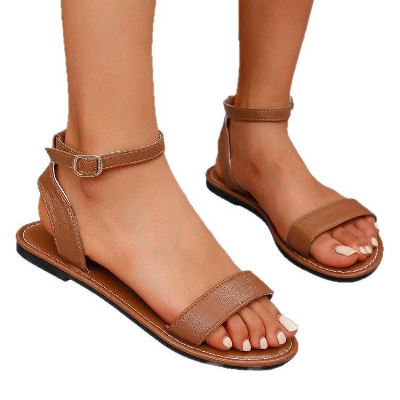 Scarpe Semplici da Donna Taglia Grande Scarpe Piatte Infradito a Spalla Singola