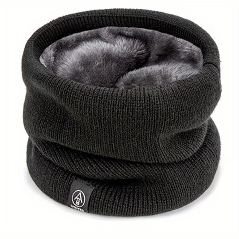 Unisex Fleece-Lined Knit Neck Warmer: Versatile Winter Snood & Cycling Face Mask