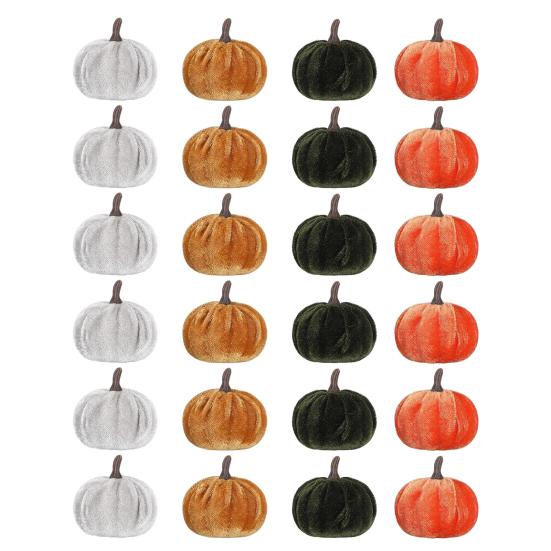 Artificial Velvet Pumpkin Decoration Foam Faux Flocked Pumpkin for Fall Harvest Party Thanksgiving Halloween Home Table Centerpiece