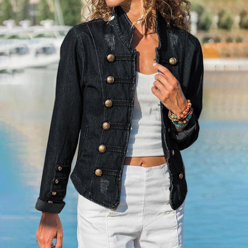 plus size stretch jean jacket