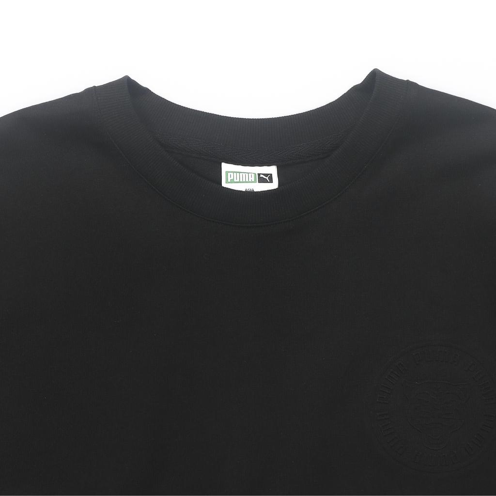 Puma Logo Embossed Round Neck Casual Loose Short Sleeve T-Shirt Men Tops Black 538791-01