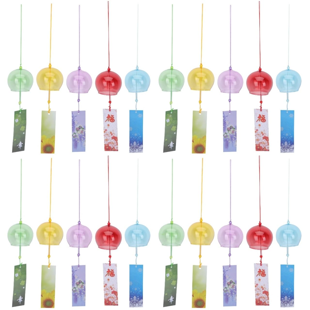 

FRCOLOR Edo Wind Set of Stylish Perfect for and Traditional Customs Chimes, Glass, 20, Handmade, DIY, Decoration, Summer, Shrines, Temples, Streets,
