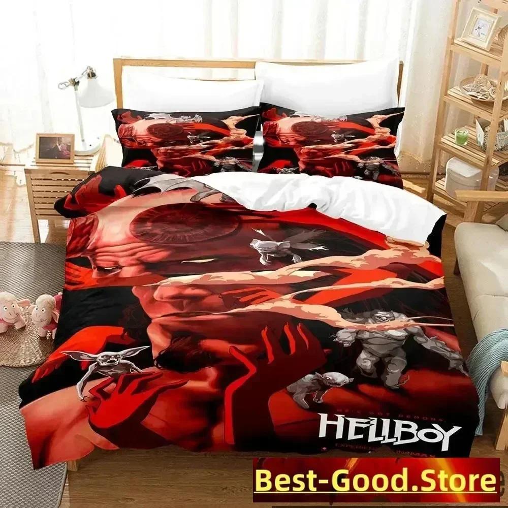 

Comforter 3D Print The Film Hellboy Bedding Set Printed Bed Set With Bed Soft Queen King Size Bedclothes Home Comforter (quilt)-EU Single(135*200cm)3pcs