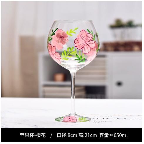 Hand-painted Champagne Wine Glasses Colored Tall Glass Cup Crystal Glass Red Wine Cup Home High-end Cocktail Beer Goblet Glasses