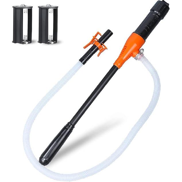 Battery Transfer Pump Portable Electric Siphon Pump For Gas Fuel Diesel Water 2.2 GPM With Extra Long Hose Flow Control Nozzle Quick Start Stop