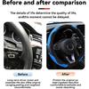 Car Steering Wheel Cover, 15 Inch Carbon Fiber Microfiber PU Leather Elastic Steering Wheel Protector For Men Women, Anti-Slip Breathable Car