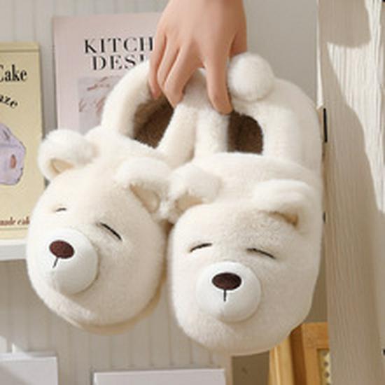 Home Warm Cotton Slippers, Non-Slip Thick Sole, Indoor Winter Shoes for Men & Women