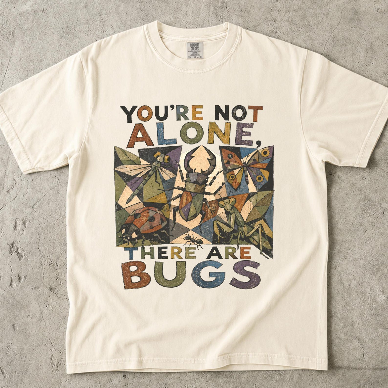 You re Not Alone, There Are Bugs Tshirt, Funny Insect Lover Vintage Bug Entomology Tee, Cute Sarcastic Nature Gift, Retro Science Graphic S