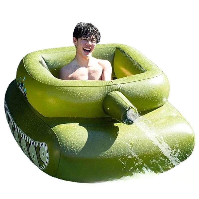 Automatic Electric Water Gun with Pool Floats,Funny Inflatable Tank Pool Floaties for Pool Party,with Powerful Squirt Guns