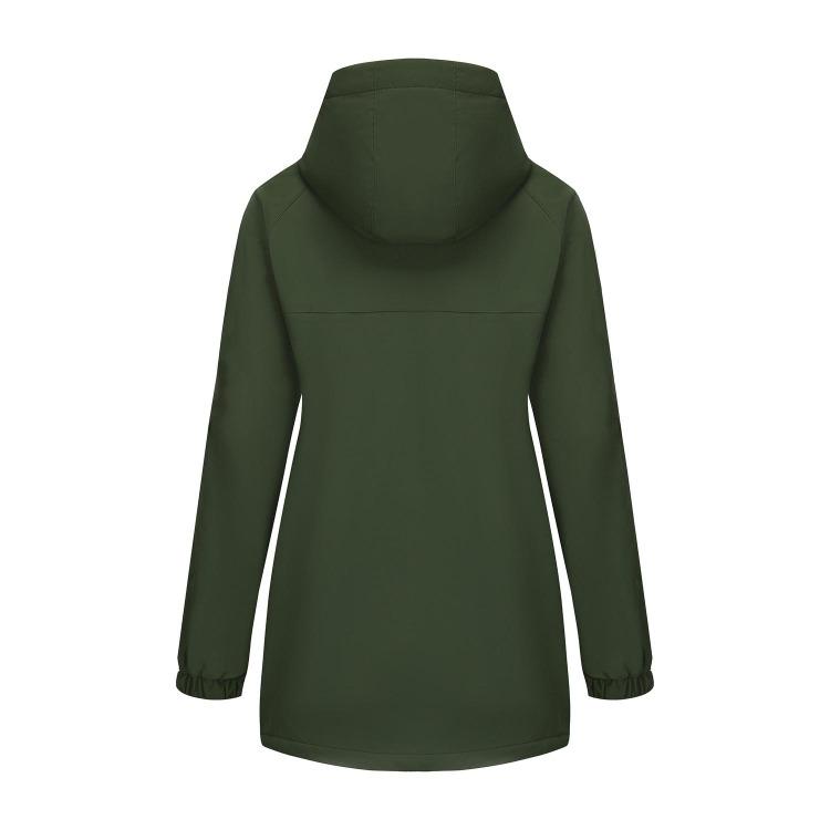 Windproof Fleece Lined Parka Jackets for Women Detachable Hooded Windcheaters Outdoor Hiking Mountaineering Warm Zipper Coats
