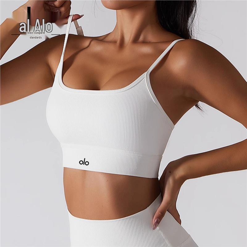 American ALO Strappy Backless Sports Bra - Yoga & Fitness Top for Women