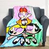 1pc Powerpuff Girls Flannel Throw Blanket Lightweight Soft Warm All Season Blanket for Sofa, Bed, Travel,L1028144
