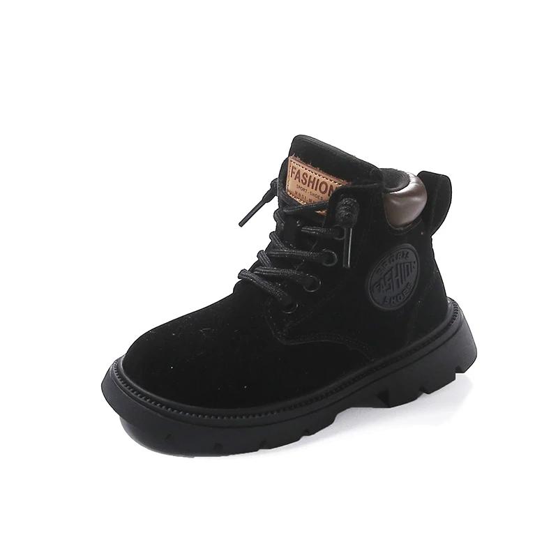 Kids Fashion Boots with Side Zipper Boys Girls Ankle Boots Thick Sole 2024 Autumn New Children Short Boots Round Toe Non-slip