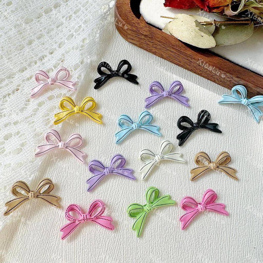 Macaron Color Bow Tie Bead String Necklace & Hair Accessories