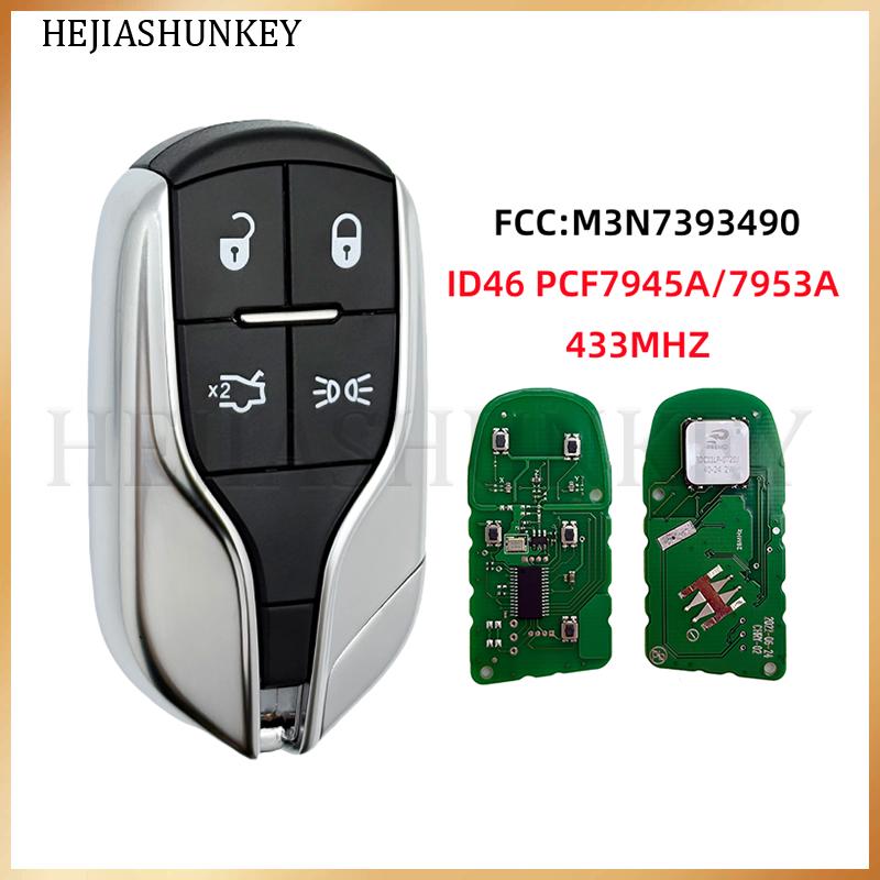 M3N-7393490 4 Buttons Smart Remote Key Fob 433MHz ID46 PCF7953 PCF7945 Chip For Maserati Ghibli Quattroporte Levante 2012-2019
