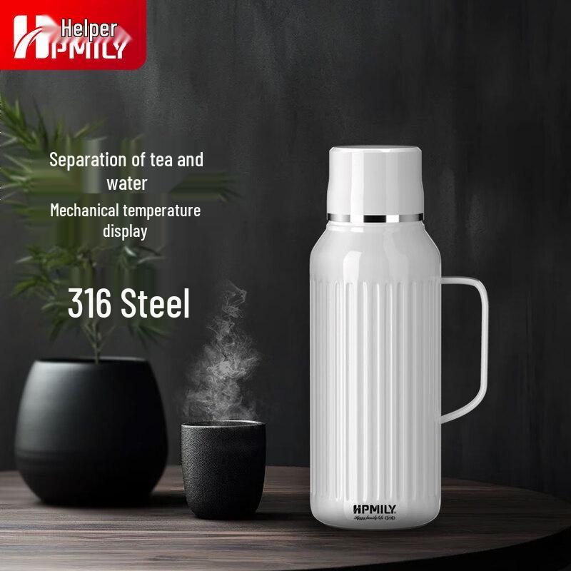 HPMILY 316 Stainless Steel Insulated Tea Pot with Mechanical Temperature Display