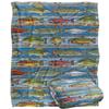JQ Licensing Silky Patterned Fishing Supersoft Blanket