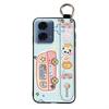 Ring Waterproof Phone Case For MOTO G24 Power Back Cover Anti-dust Durable Wristband Kickstand Protective Lanyard Cute