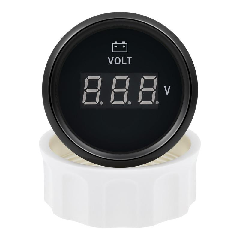 52mm Digital Voltmeter With Red Backlight Volt Meter Indicator Voltage Gauge For Marine Boat Car LED Dislay Gauge 12V 24V