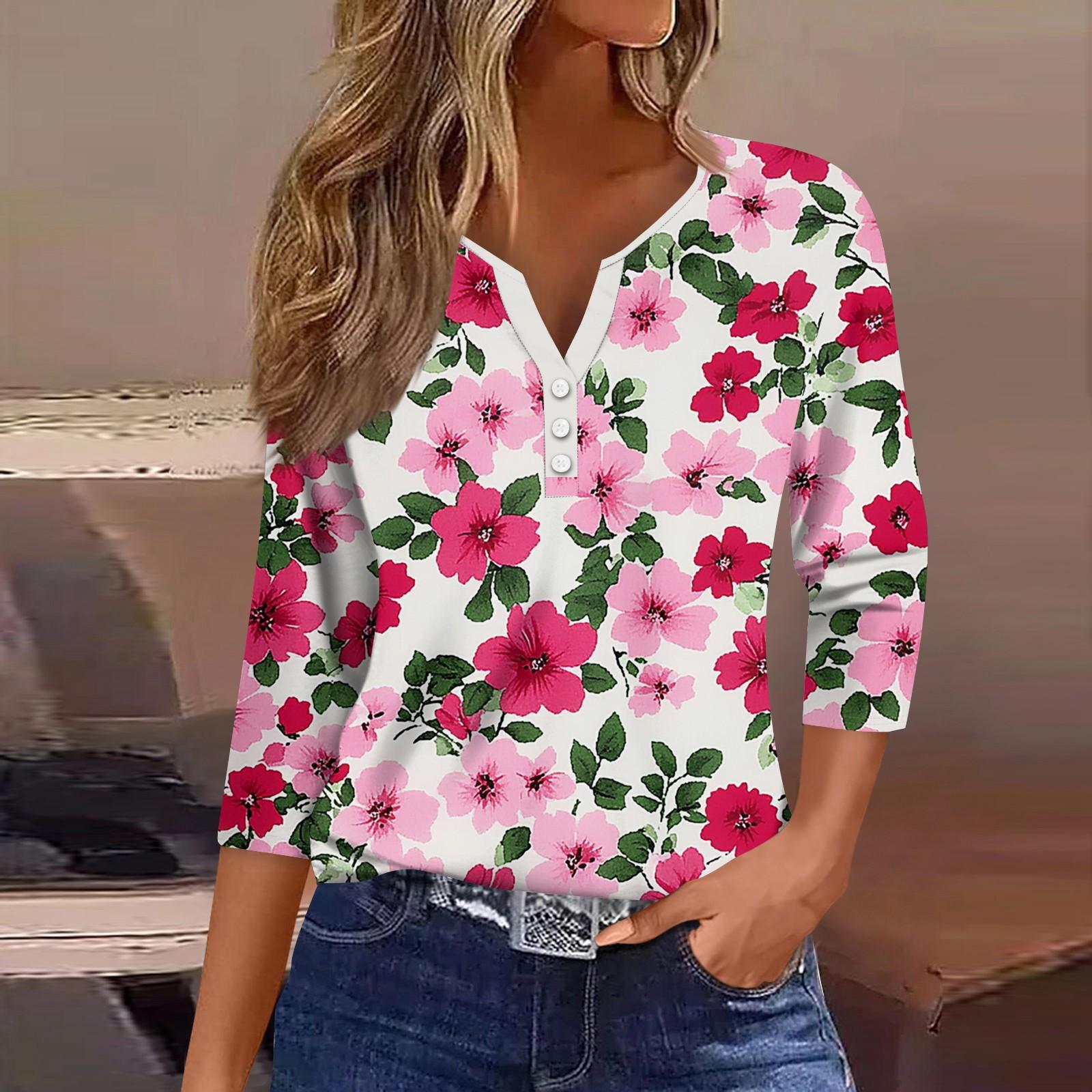 

Женские топы с рукавами 3/4, винтажный модный повседневный свободный топ с V-образным вырезом, рубашки больших размеров XL белый