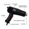 Air Gun 220V 2000W Advanced Temperatures Adjustable Electric Heat Gun Shrink Wrapping Industrial Building Hair Dryer