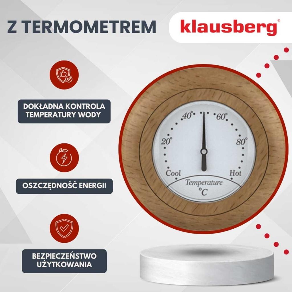 Electric Kettle 1.7L With Thermometer Klausberg Kb-9006 Retro