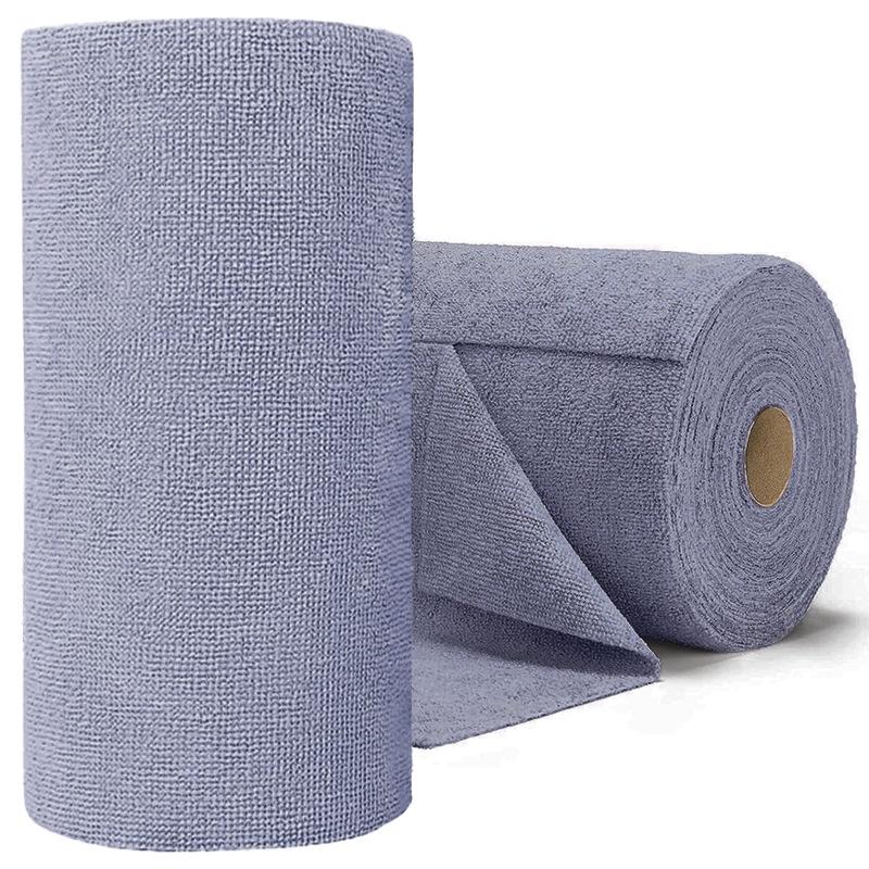 Thickened Microfiber Kitchen Towel Roll - Absorbent, Oil-Removing, Hand-Tear Dishcloth