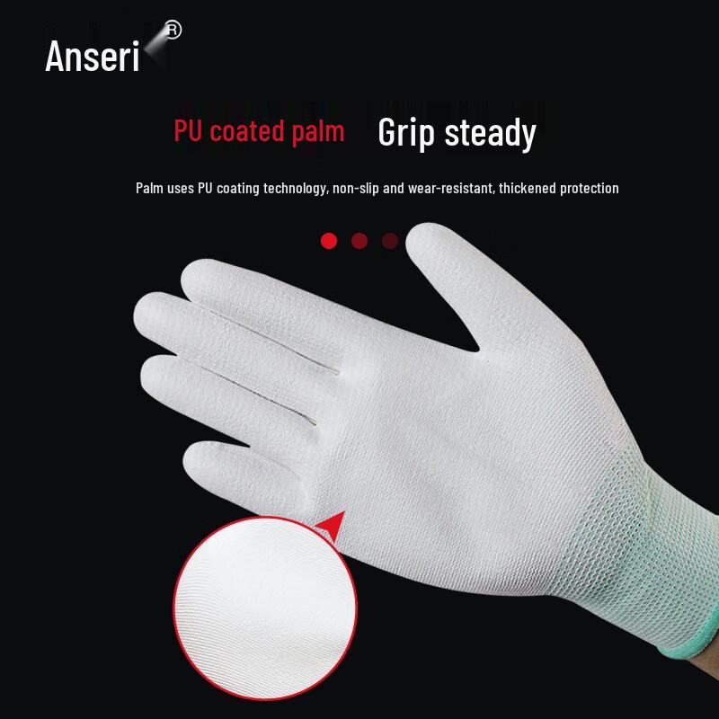 Ansai Rui Nylon PU Coated Protective Work Gloves