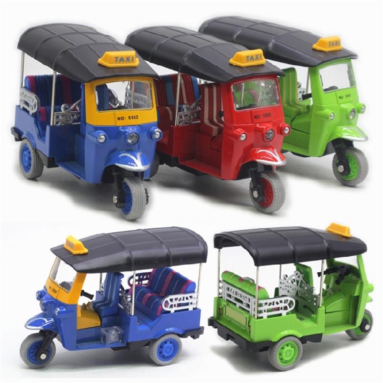 Cute Thai Tricycle Model Toy Alloy Tricycles Vehicle for Kids and Home Decoration with Vibranted Color and Alloy